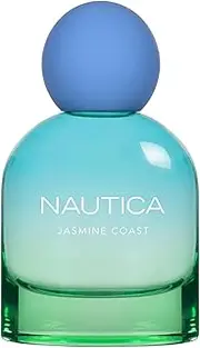 [Nautica] Jasmine Coast Eau de Parfum for Her, Mood-Boosting Perfume, Calm & Relaxing, Floral-Fruity Fragrance, Vegan Formula, Long Lasting Scent, 1.6oz