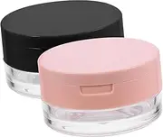 Vaguelly 2Pcs Reusable Empty Plastic Makeup Powder Containers with Mirror Portable Loose Powder Boxes for Cosmetics DIY Setting Powder Blusher and Eye Shadow Chic Design