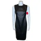 Spanx Leather-Like Sleeveless Fitted Sheath Dress S Black Stretch 20392R NWT