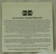 Excelsior Henderson Original NOS "Accessories Limited Warranty" sticker