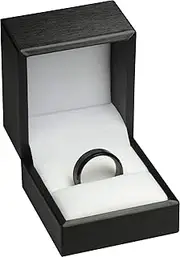 The Jewellery Pak Ring Box for Wedding Proposal Engagement for Men Women Luxury Soft Touch Black PU Leather Ring Jewelry Gift Holder Box