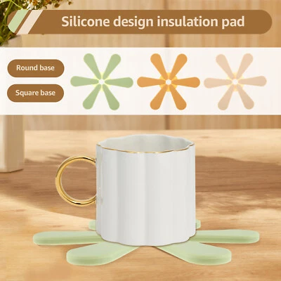 3 Pcs Silicone Trivets Tree Shape Trivet Mat with Storage Holder Heat DePoZ