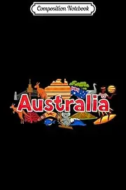 Composition Notebook: Australia Down Under Culture Australian Flag Map Gift Journal/Notebook Blank Lined Ruled 6x9 100 Pages
