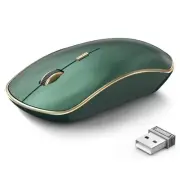2.4G Slim Wireless Silent Mouse, Portable Wireless Computer Mouse with 5 Adju...