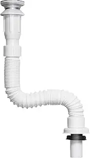 Aleker Flexible Sink Waste Pipe, 1 1/4 Inch Universal Extensible Kit, Plastic Drain Plumbing Fittings for Wash Basin, Kitchen, Bathroom, and Caravan