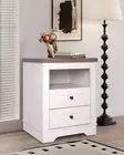 Farmhouse Nightstand , End Table, Side Table with 2 Drawers Storage