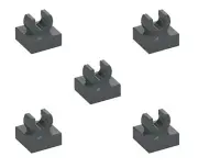 5 New LEGO Dark Stone Grey 1x1 Modified Tile w Open O Clip 44842 15712 holder