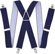[STKARCV] Heavy Duty Big Suspenders For Men Adjustable Elastic X Back Pants Women Suspender For Trousers 55 Inch