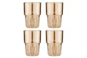 4pc Tempa Skye Gold Highball Glass Drinking Tumbler 8.5x8.5x12cm Drink Glassware