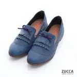 ZUCCA-流蘇綁帶朵結平底鞋-藍-Z6901BE