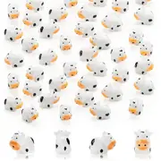 100 Pcs Mini Cow Figurines Resin Cow Miniature Animals Figurines Fairy Garden Miniature Moss Landsc As Shown