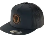 DGA LEATHER PATCH FLAT BILL MESH SNAPBACK CAP