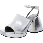 Circus by Sam Edelman Womens Miranda Silver Platform Sandals 7 Medium (B,M) 3624