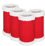 Red Santa Horse Leg Wraps - Faux Standing Wraps for Horses | Christmas Horse Leggings with Bubble Velvet | Santa Horse Sports Boots | Riding Boots for Holiday