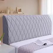 Headboard Slipcover, Full Dustproof Headboard Protector, Head Board Cover for Single/Double/King/Super King Size Bed, Washable(Grey,2.1m)