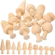 SEWOART Unfinished DIY Wood Trees 20pcs Mini Wooden Trees for Painting and Decorations Graffiti Ornaments