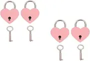 Angoily 2sets Heart-Shaped Wishing Locks Set Couples Locks for Suitcase Luggage Bag Safe Travel Accessory 2pcs*2