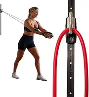 Myosource Space Saver Gym Resistance Bands Exercise Equipment for at Home Fitness Workout | Resistance Band Wall Anchor with 1 Rail and 1 Rail Car