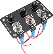 Car Toggle Button Panel - Waterproof Toggle Rocker Button 12v/24v,Racing Car Start Stop with 10a Fuse for Vehicle, Ship, Trailer