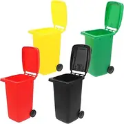 HYTROVE 4pcs Mini Desk Trash Can Plastic Pencil Cup Small Pencil Bucket Office Supply Desk Organizer Pen Holder