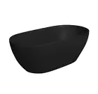Luciana 1500/1700mm Stone Surface Bath Matte Black Freestanding With Overflow