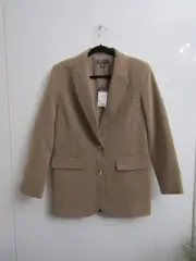 PRIMARK BEIGE BLAZER JACKET SIZE 4 OVERSIZED NEW SMART CASUAL TAUPE LINED