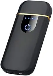 Navpeak USB Lighter Fingerprint Touch Sensing Lighters Windproof Electric Rechargeable Flameless for Cigarette(Black)