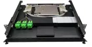 12 Fiber 1RU Rack Mount w/ 6 SC/APC Duplex Adapters, Singlemode Pigtails & Tray