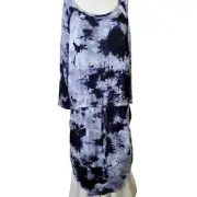 NEW Jaime & Layla size L womens dress tye dye drawstring round neck long sleeve