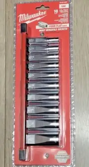 Milwaukee PRO 10pc 3/8" dr Deep SAE Socket Set w/Rail 5/16" to 7/8" #48-22-9405
