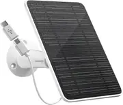 FOHOA 5V 4W Solar Panels Charger for Security Camera Compatible with Eufycam 2C/2C Pro/2/2 Pro/E20/E40/E - Micro USB & Type-C Port