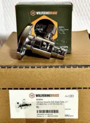 Box of 10 Wolverine Brass 1/4" Comp x 1/2" BARB Ceramic Disc 1/4 Turn Angle Stop