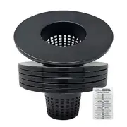 6 Inch Wide Lip Net Pots Pack of 6 for 5 or 3.5 Gallon Bucket - DWC Basket Lids