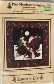SANTA'S LIST PATTERN FOR MACHINE APPLIQUE PINE MEADOWS DESIGNS UNCUT NEW