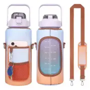 Gradient Color Water Bottle Cover Case Sleeve with Strap Orange (2L)