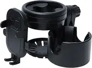 mivceklw Cup Holder for Walker - 360° Rotation Non-Slip Cup Phone Holder | Space-Saving Lightweight Stroller Accessories for Wheelchair, Golf Cart, Beach, Motorcycle, Bicycles, Hiking, Travel