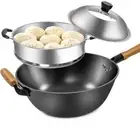 Uncoated Frying Pan Steak Cooking Pot Gas Induction Cooker