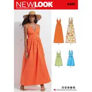New Look Sewing Pattern 6491 Misses' Dresses in Two Lengths with Bodice Variations