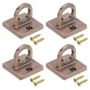 Pad Eye Plate U Hooks, 4 Pack Metal Ceiling Hook Wall Mount Loop, Copper