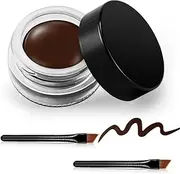 Erinde Brown Gel Eyeliner, Waterproof Long Lasting Cream Eyeliner Gel Pot, High-Intensity Pigments Smudge-Proof Eye Liner Makeup, Water-Resistant Eyeliner with 2PCS Brushes # Brown