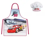 Disney Cars Lightning McQueen Blue Kids Apron and Chef's Hat