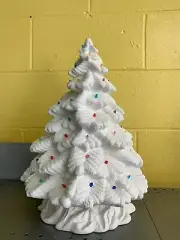 Med 13" Sierra Spruce Christmas Tree w/ Lights & Light Kit *Ceramic Bisque