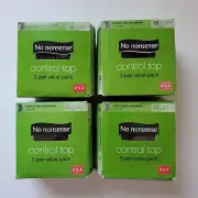 12 Pair No nonsense Control Top Pantyhose Size Plus Off Black Sheer Toe Nylons *