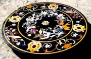 30'' Marble Table Top Dining Coffee Side Pietradura Inlay Handicraft Work