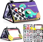 Coolplay Baby Cloth Book Baby Teether Toy Baby Tummy Time Mirror Toys, Infant Toys High Contrast Book Newborn Babies Gifts