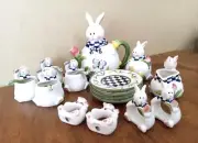 20 Piece Garden Party Tea Set Bunny Tulip Bees Easter By Mercuries New in Box
