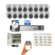 16 Channel HD 1080P CCTV Dome Security Camera System 4TB Hard Drive Recording