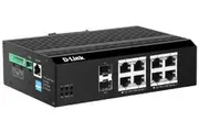 10-Port Gigabit Industrial Smart Managed PoE+ Switch with 4 PoE ports and 2 SFP ports