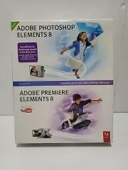 Adobe Photoshop Elements 8 & Adobe Premier Elements 8 Win 7 XP Vista New Sealed