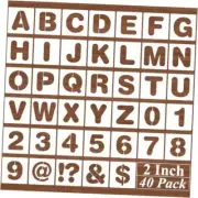Alphabet Letter Stencils - 40 Pack Letter Number Stencil Templates with 2 Inch